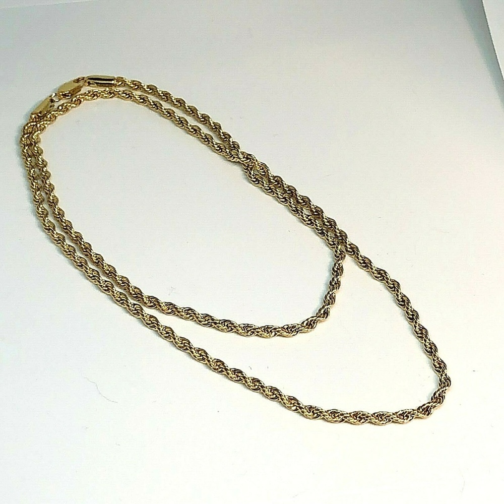 24" Goldtone over Sterling Silver Rope Necklace